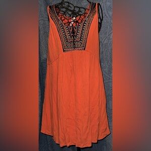 Alya Orange Embroidered Dress
